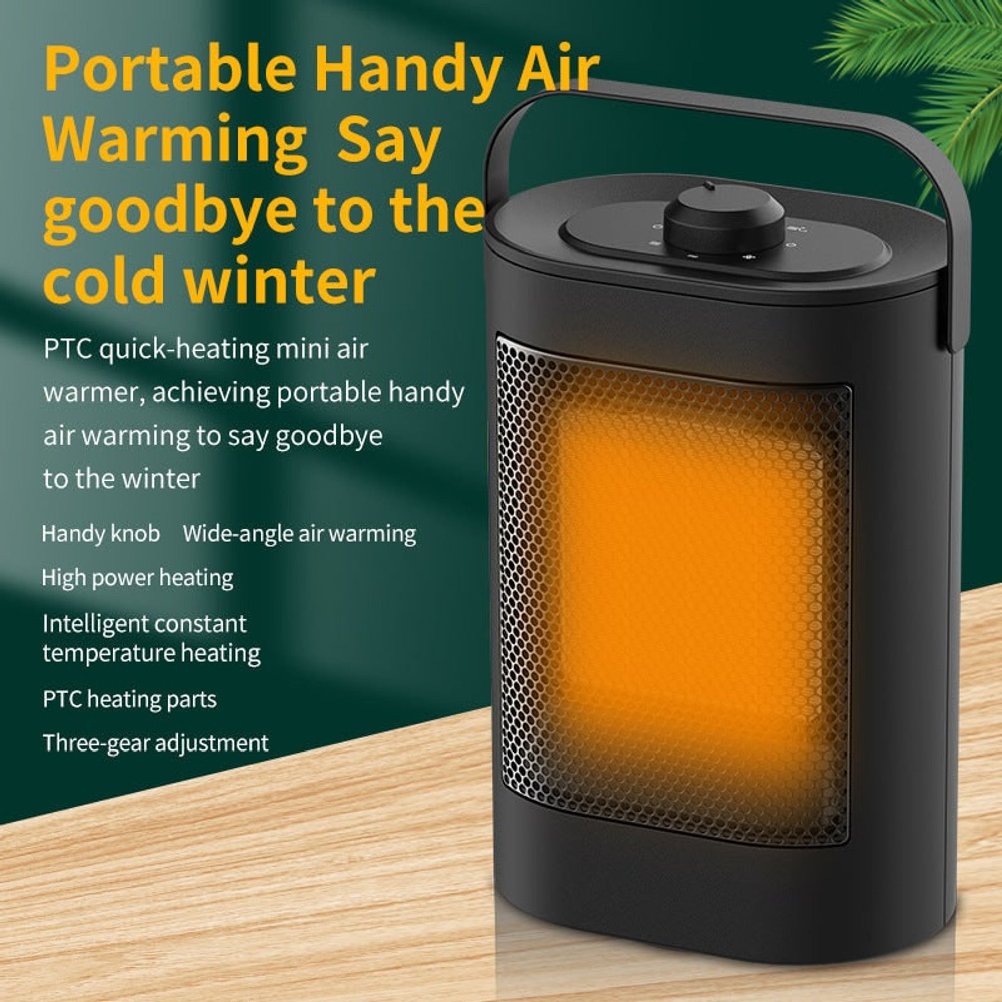Portable Heater With Ptc Heating And Overheating Protection For Small Spaces - Image 3