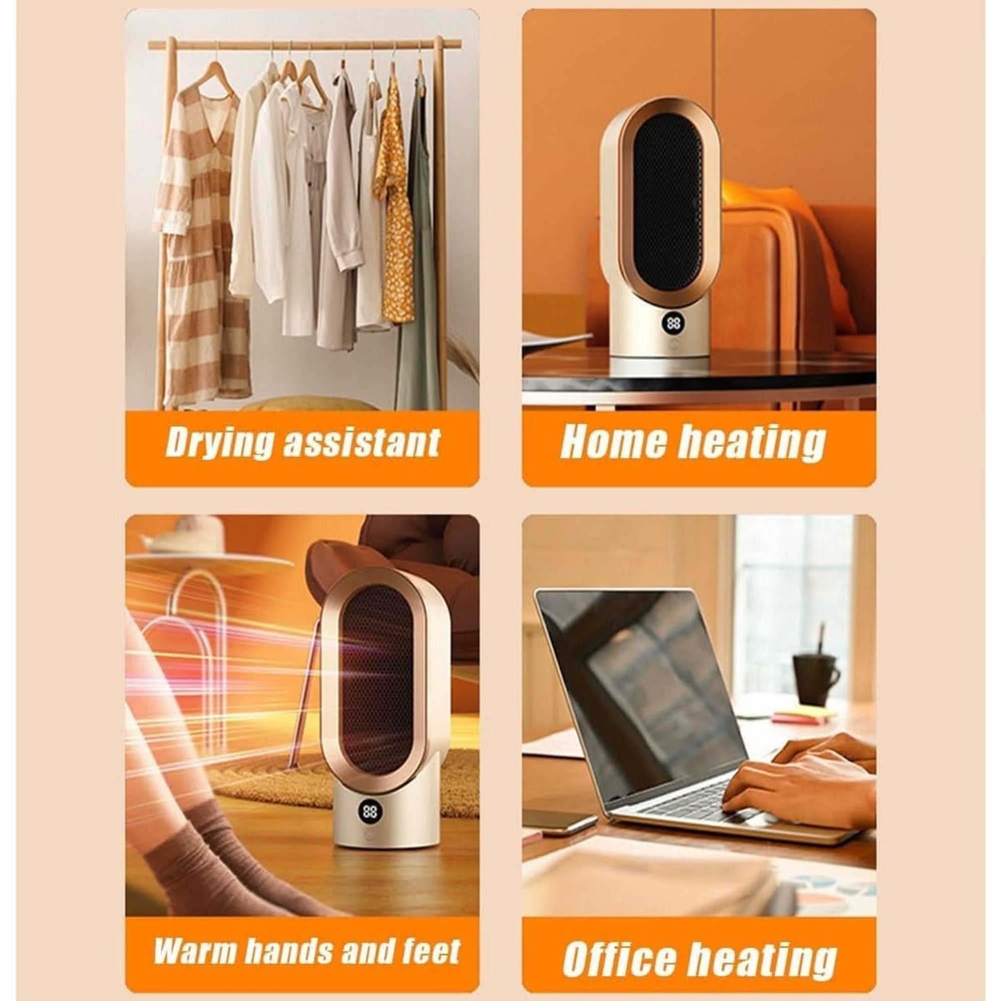 Portable Travel Heater With Ptc Ceramic Technology Compact Lightweight Design For Desk Use Overheat Protection - Image 8