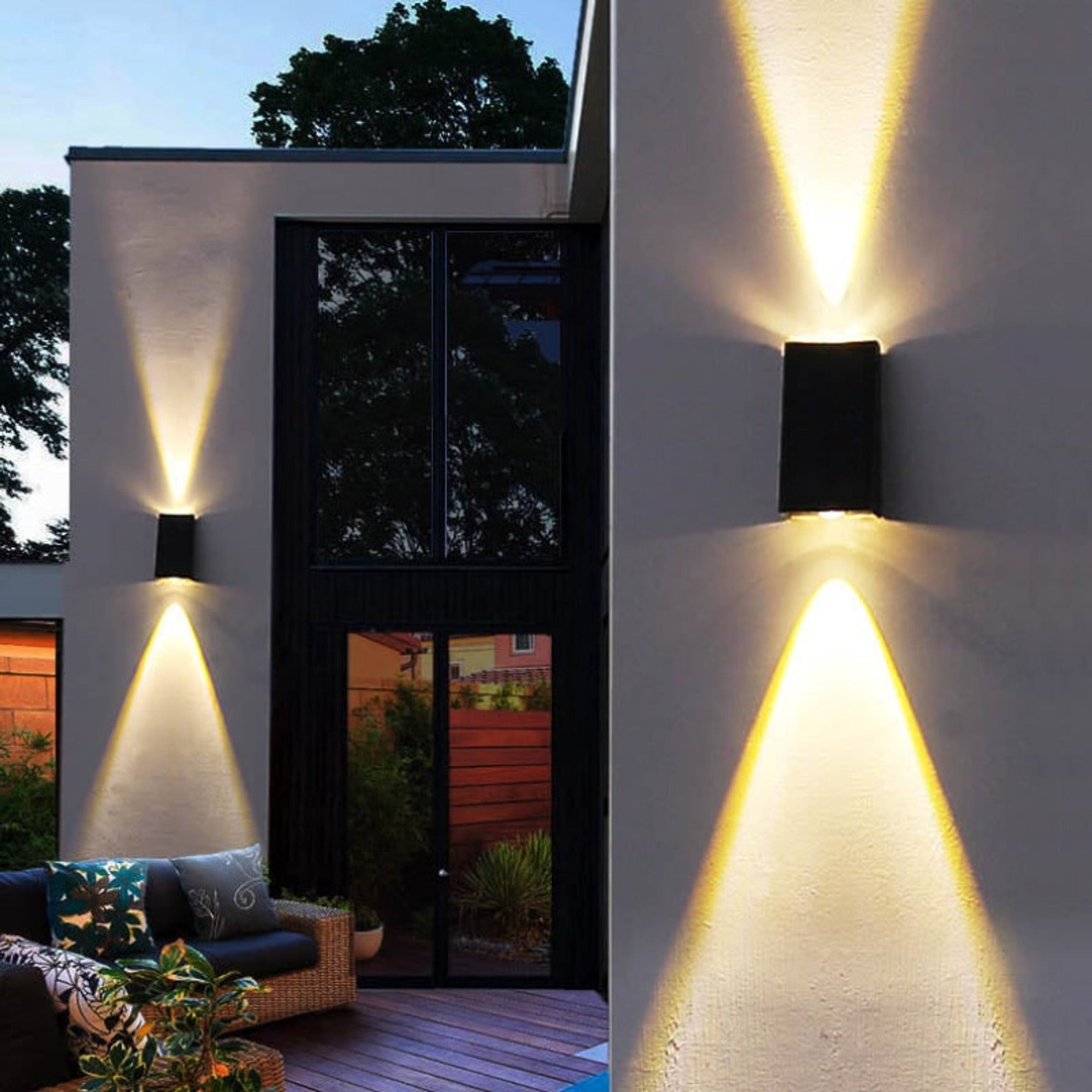Powered Wall Sconce Rectangular Plastic Outdoor Downward Beam - Image 2