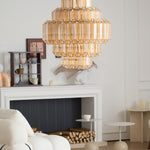 Prismatic Glass Neo Deco Chandelier With Chain Cascade - Image 11