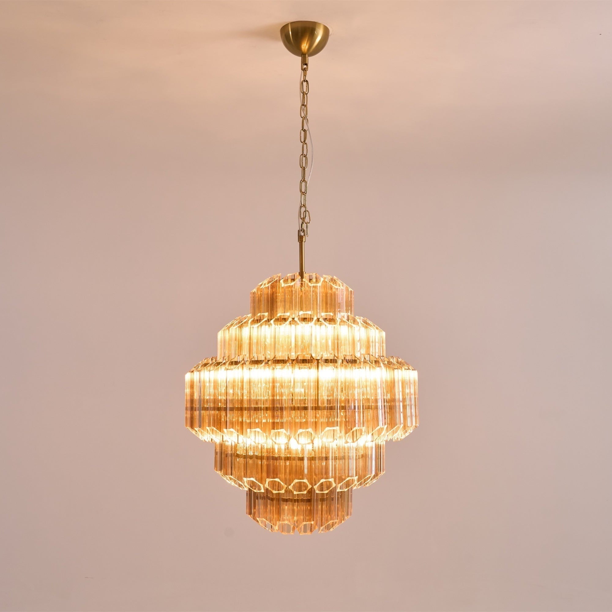 Prismatic Glass Neo Deco Chandelier With Chain Cascade - Image 16