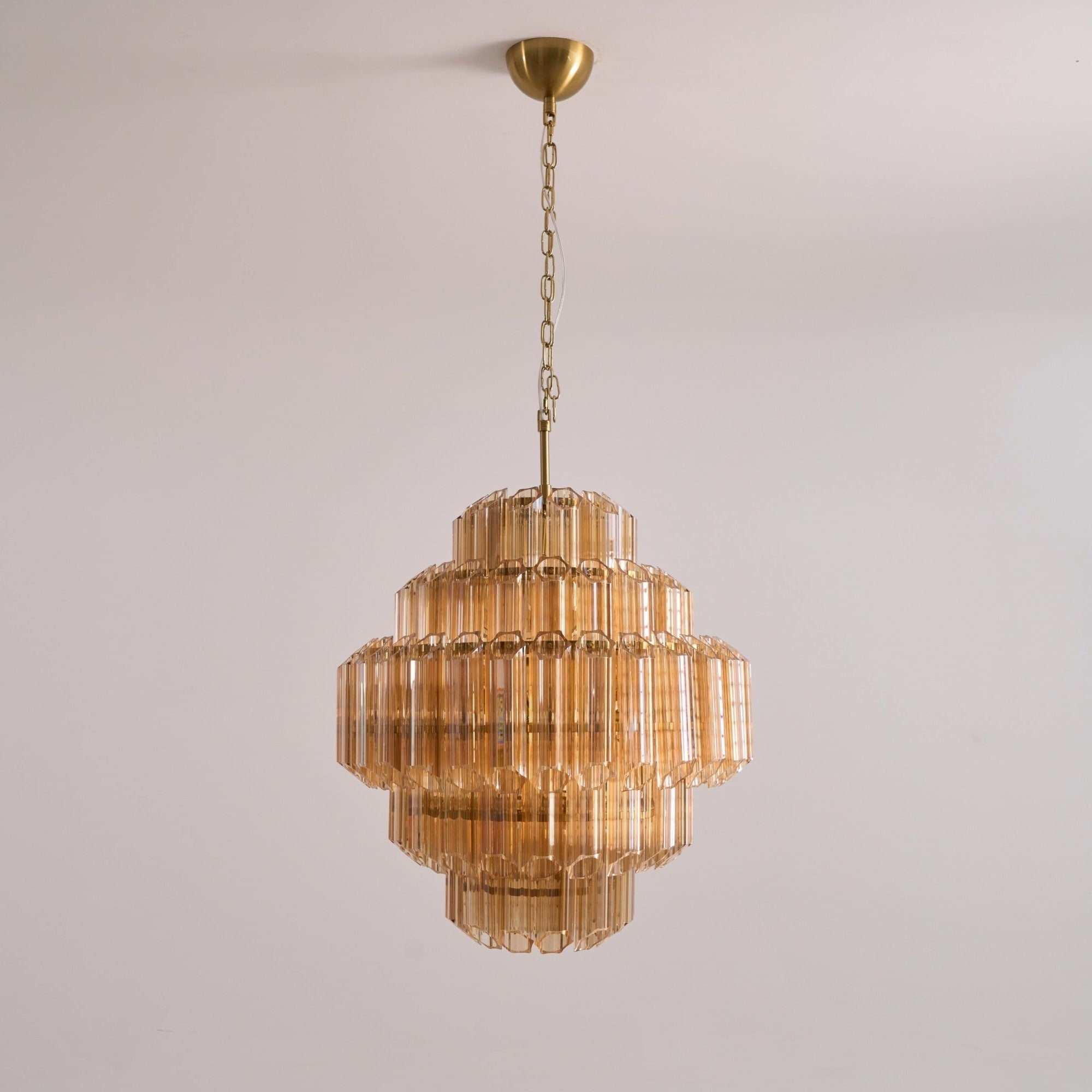 Prismatic Glass Neo Deco Chandelier With Chain Cascade - Image 2