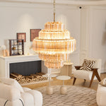 Prismatic Glass Neo Deco Chandelier With Chain Cascade - Image 3