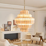 Prismatic Glass Neo Deco Chandelier With Chain Cascade - Image 4