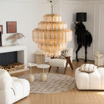 Prismatic Glass Neo Deco Chandelier With Chain Cascade - Image 5