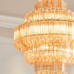 Prismatic Glass Neo Deco Chandelier With Chain Cascade - Image 7