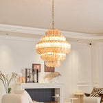 Prismatic Glass Neo Deco Chandelier With Chain Cascade - Image 8