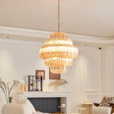 Prismatic Glass Neo Deco Chandelier With Chain Cascade - Image 8