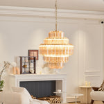 Prismatic Glass Neo Deco Chandelier With Chain Cascade - Image 9