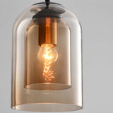 Modern Smoked Glass Cylinder Pendant 1-Light Lasson Living
