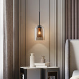 Modern Smoked Glass Cylinder Pendant 1-Light Lasson Living