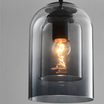 Modern Smoked Glass Cylinder Pendant 1-Light Lasson Living