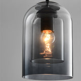 Modern Smoked Glass Cylinder Pendant 1-Light Lasson Living