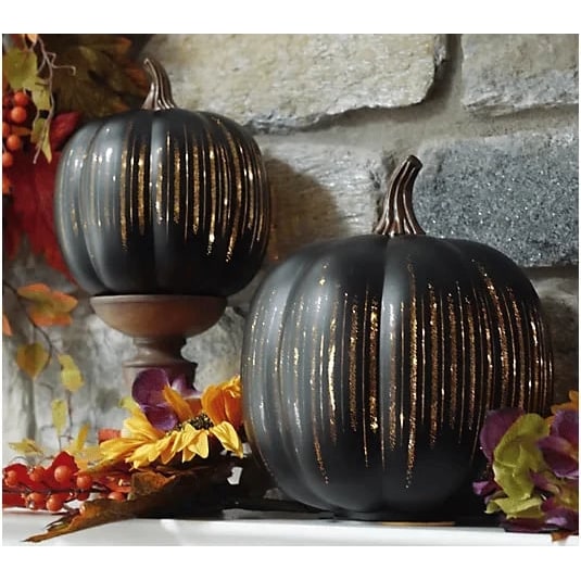 Projection Pumpkin With Hand-Blown Venetian Glass Starry Night Design - Image 3
