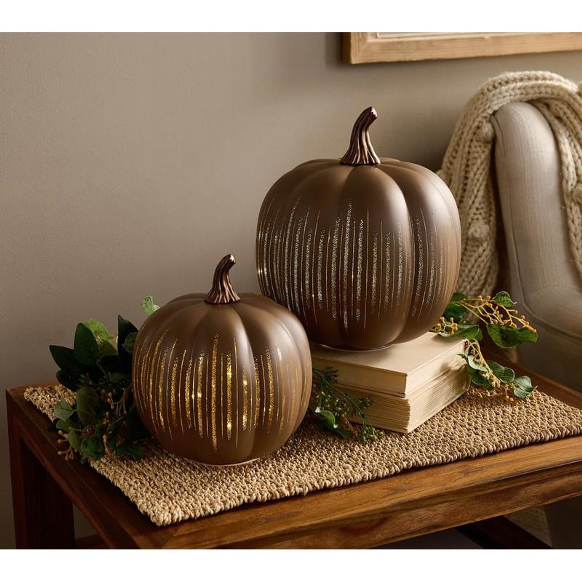 Projection Pumpkin With Hand-Blown Venetian Glass Starry Night Design - Image 5