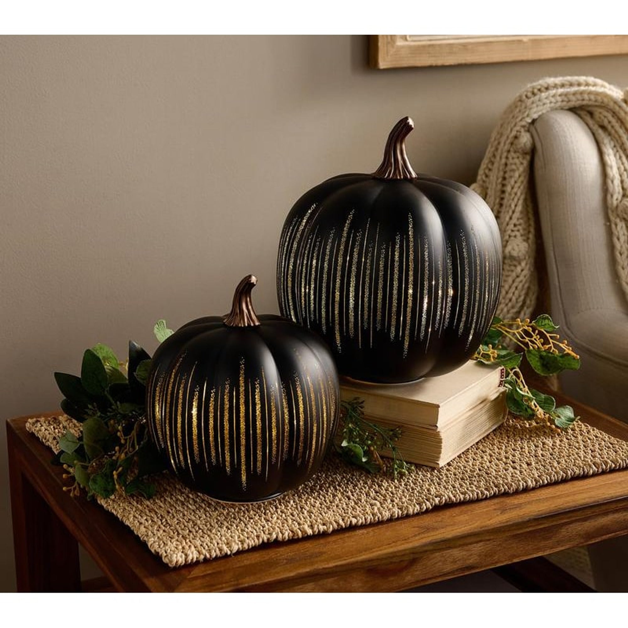 Projection Pumpkin With Hand-Blown Venetian Glass Starry Night Design - Image 7