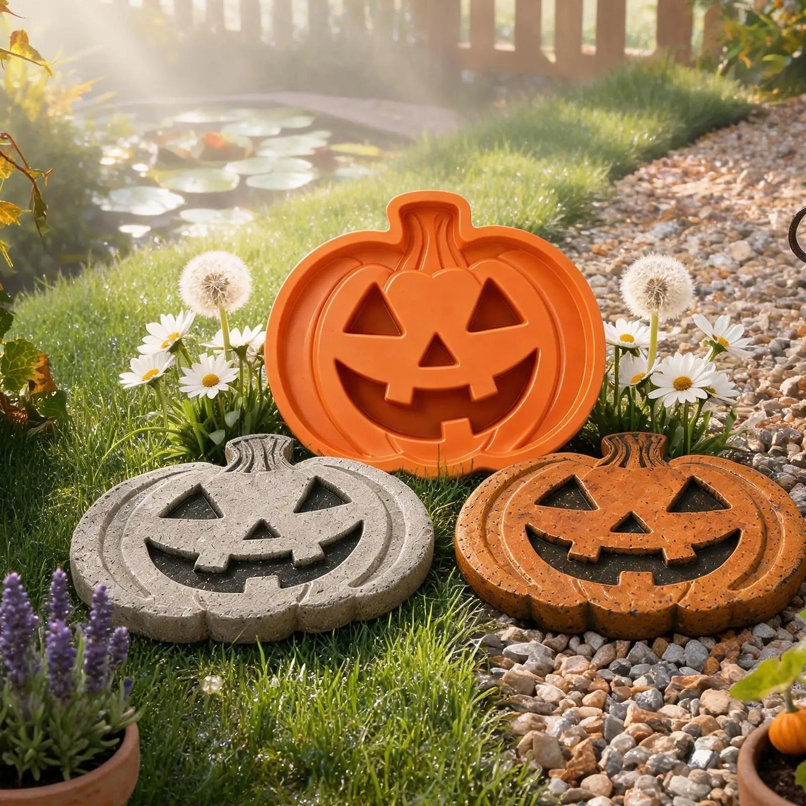 Pumpkin Mold Reusable Casting Mold For Concrete Stepping Stones Halloween Garden Decor - Image 3