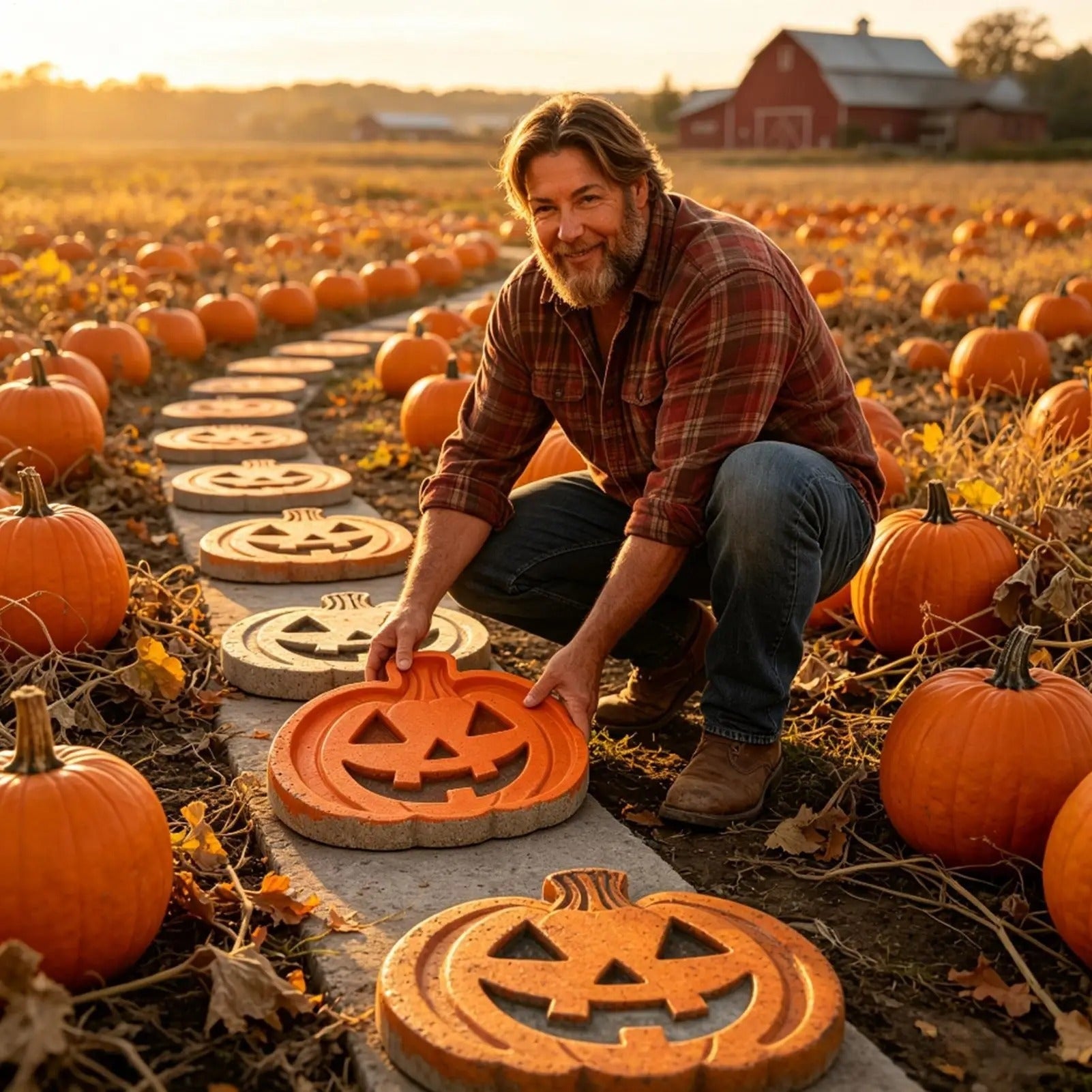 Pumpkin Mold Reusable Casting Mold For Concrete Stepping Stones Halloween Garden Decor - Image 5
