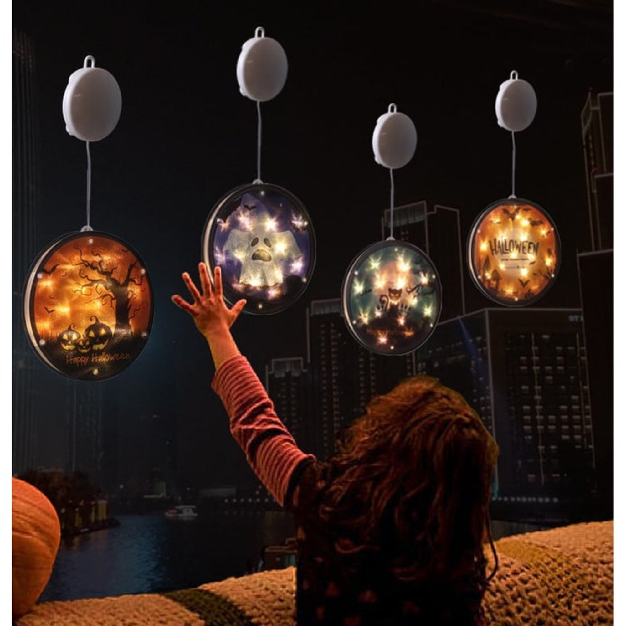 PVC Hanging Halloween Lanterns With Spooky Glow - Image 4
