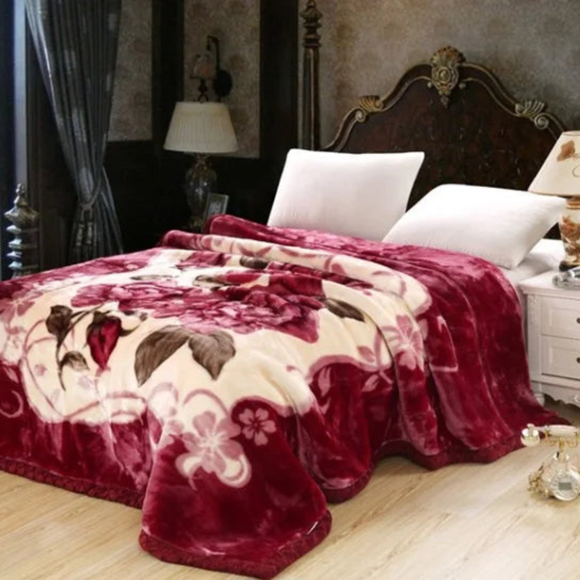 Quilted Floral Weighted Blanket With Plush Texture - Image 7