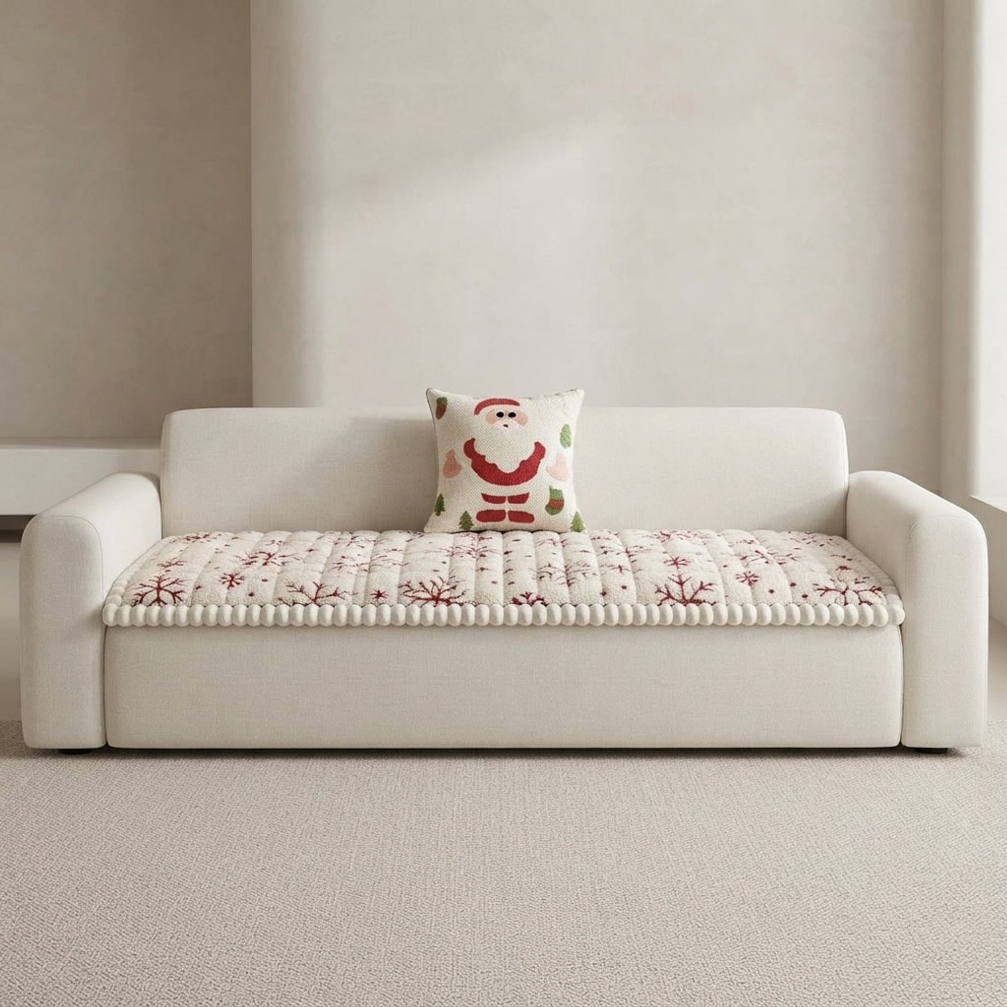 Quilted Polyester Christmas Sofa Cushion - Image 1