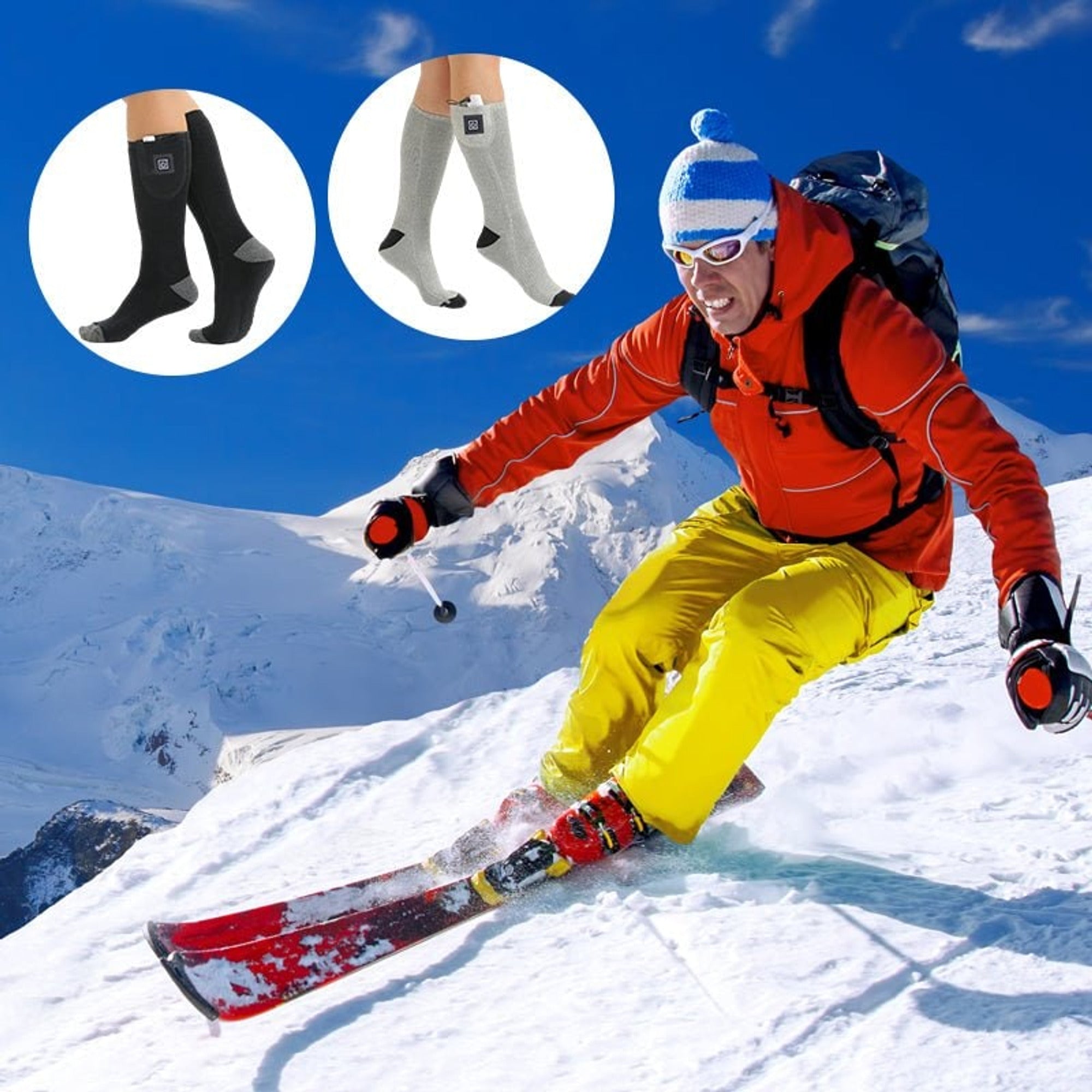Rechargeable Battery Heated Socks OUTHEAT Portable Heater With Adjustable Heat Levels - Image 2
