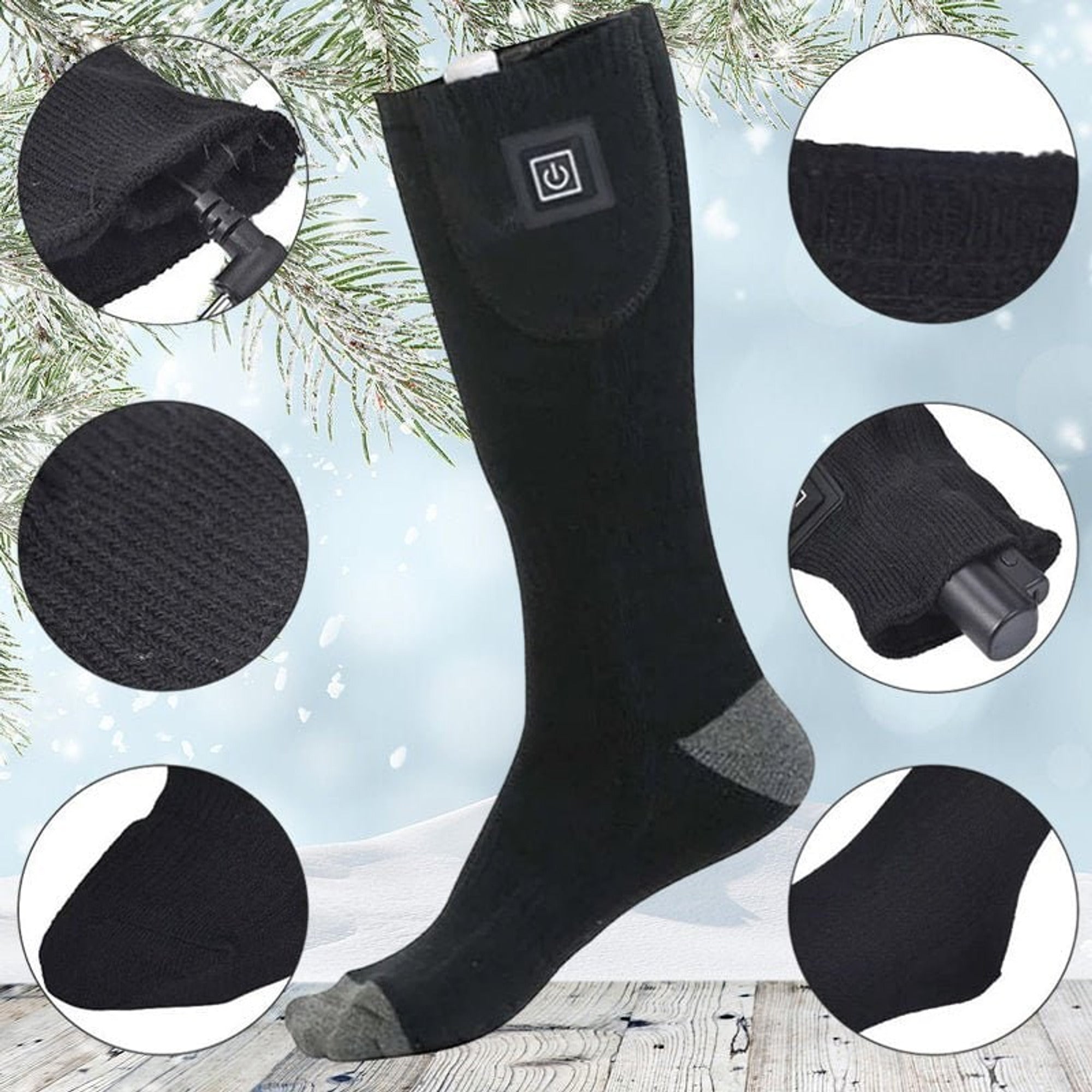 Rechargeable Battery Heated Socks OUTHEAT Portable Heater With Adjustable Heat Levels - Image 6