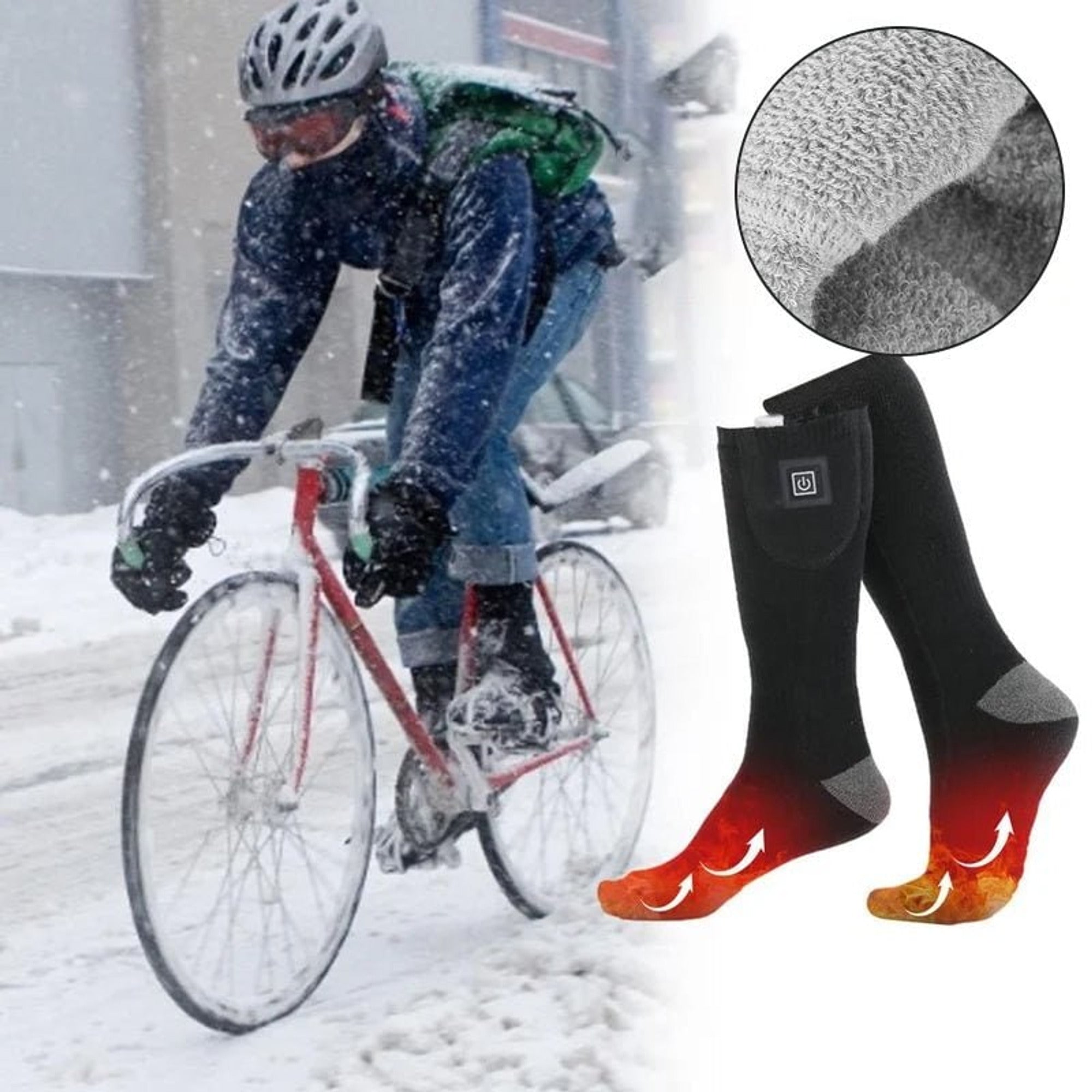 Rechargeable Battery Heated Socks OUTHEAT Portable Heater With Adjustable Heat Levels - Image 3