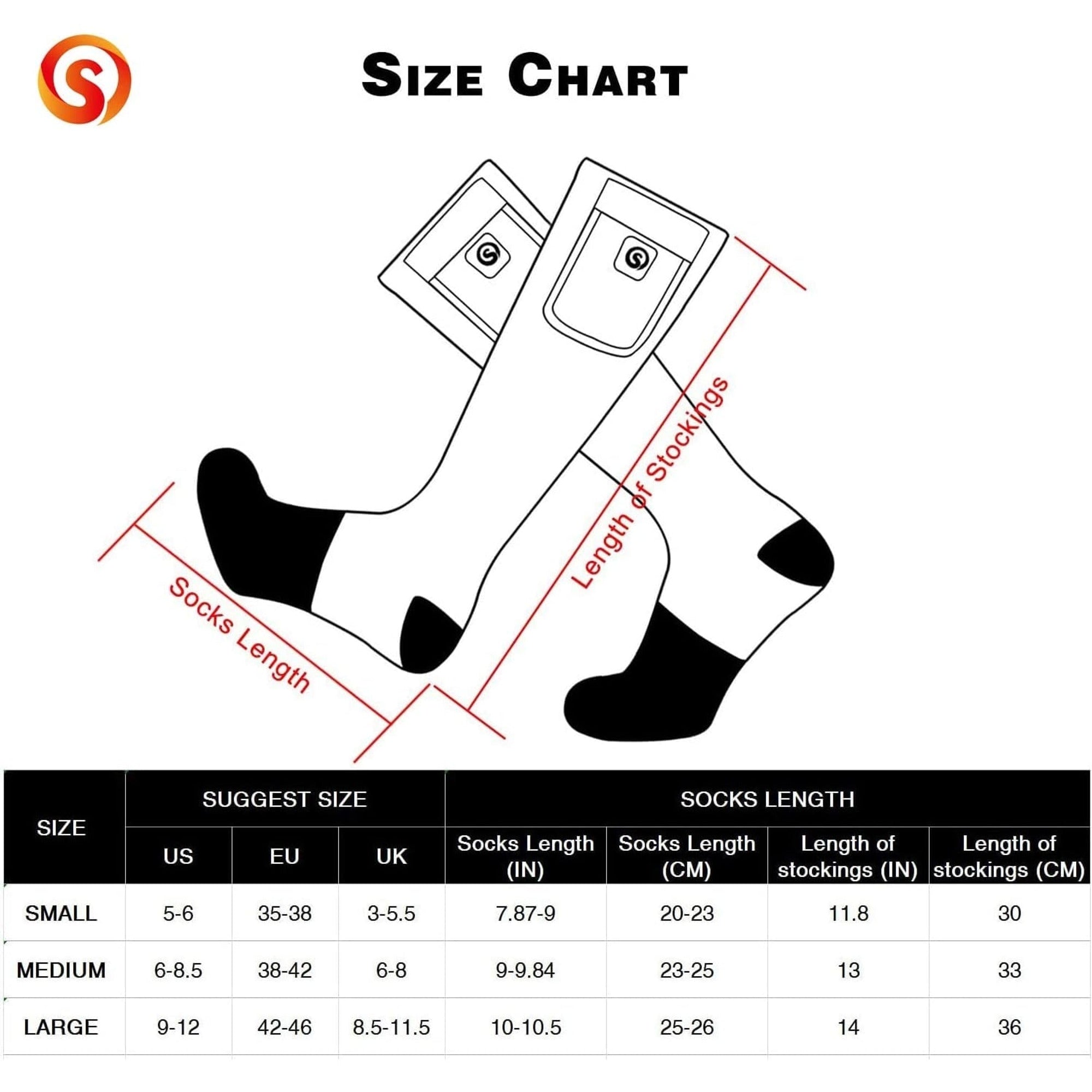 Rechargeable Battery Heated Socks With Moisture Wicking Ankle And Calf High Fit - Image 6