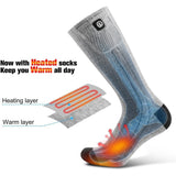 Rechargeable Battery Heated Socks With Moisture Wicking Ankle And Calf High Fit - Image 2