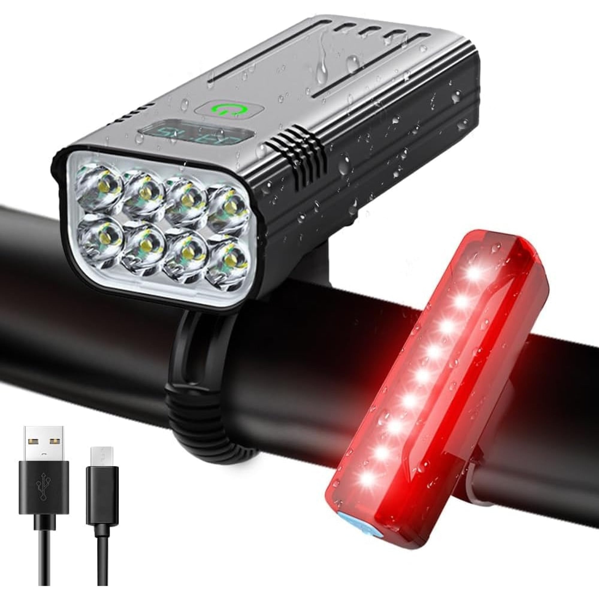 Rechargeable Front And Rear Bike Light Set - Image 1