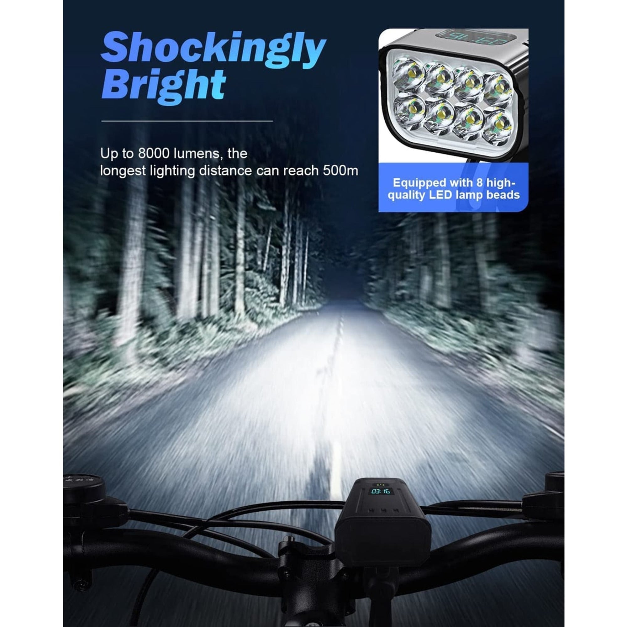 Rechargeable Front And Rear Bike Light Set - Image 2