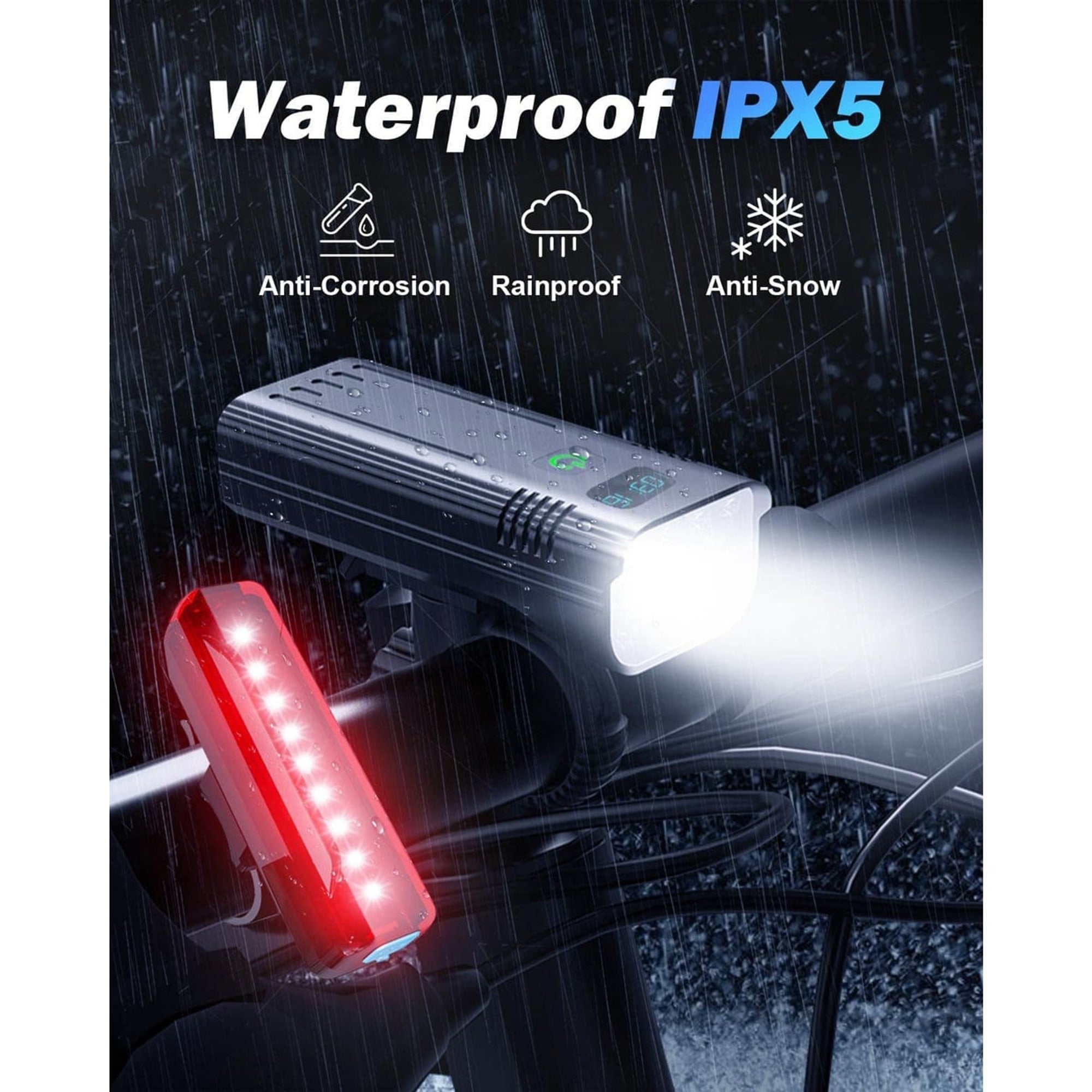 Rechargeable Front And Rear Bike Light Set - Image 4