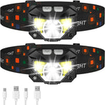 Rechargeable LED Headlamp Flashlight With Rotatable Head And Motion Sensor - Image 1
