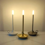 Rechargeable Portable Accent Lights With Metal Shade And Candle Bulb - Image 1