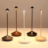 Rechargeable Table Lamp Minimalist Cone Touch Light Plastic Base - Image 6