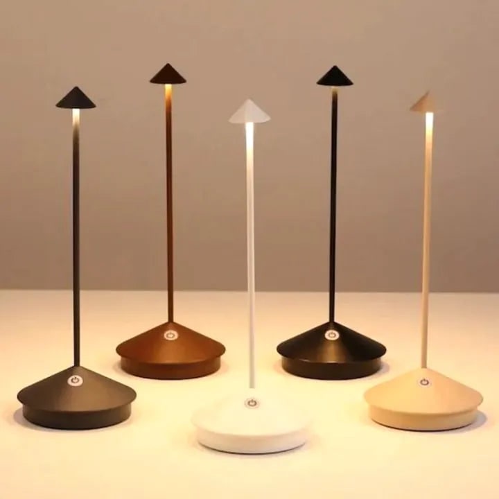Rechargeable Table Lamp Minimalist Cone Touch Light Plastic Base - Image 6