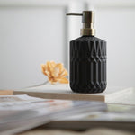 Refillable Soap Dispenser Faceted Glass Liquid Pump - Image 3