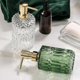 Refillable Soap Dispenser Faceted Glass Liquid Pump - Image 6