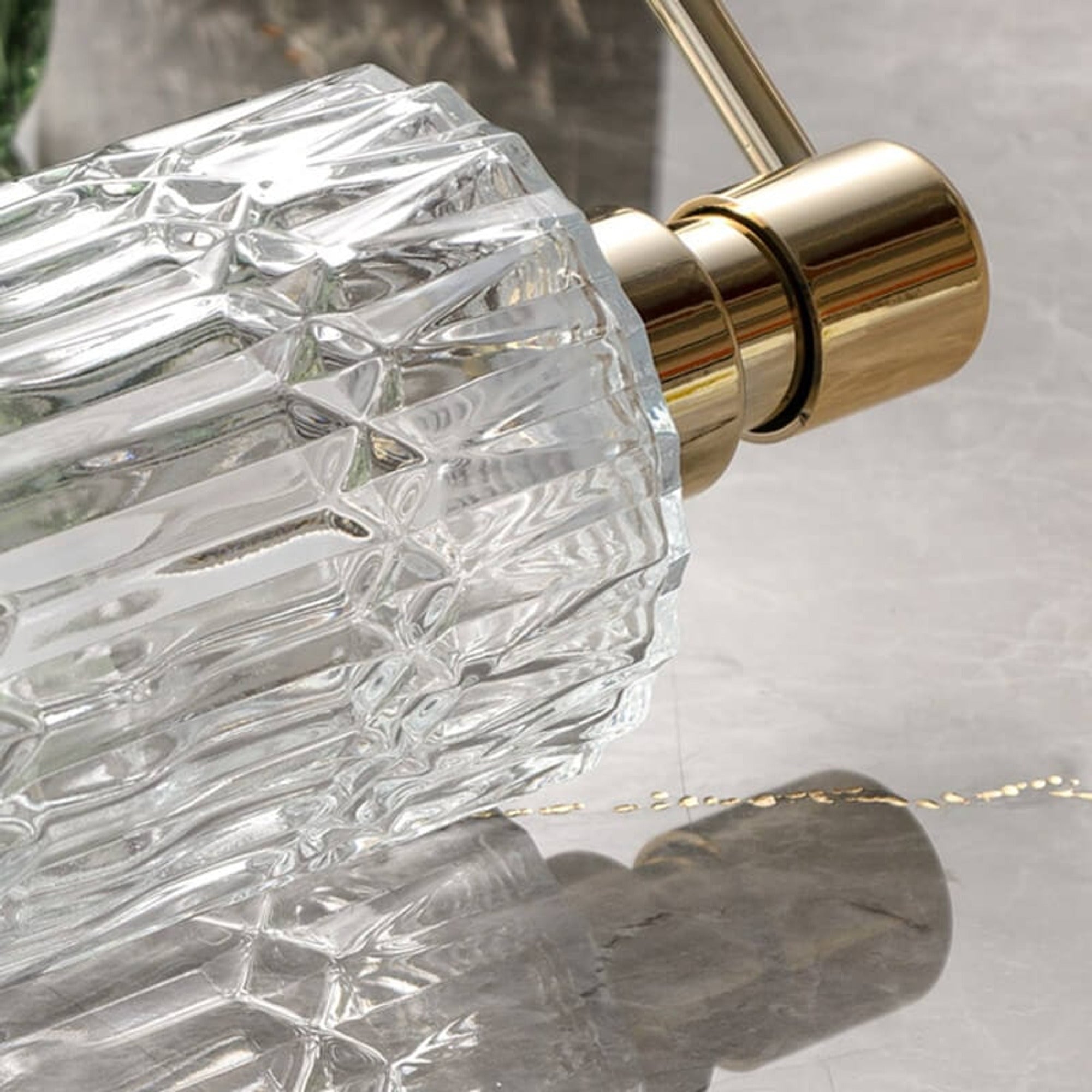 Refillable Soap Dispenser Faceted Glass Liquid Pump - Image 7