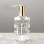 Refillable Soap Dispenser Faceted Glass Liquid Pump - Image 8
