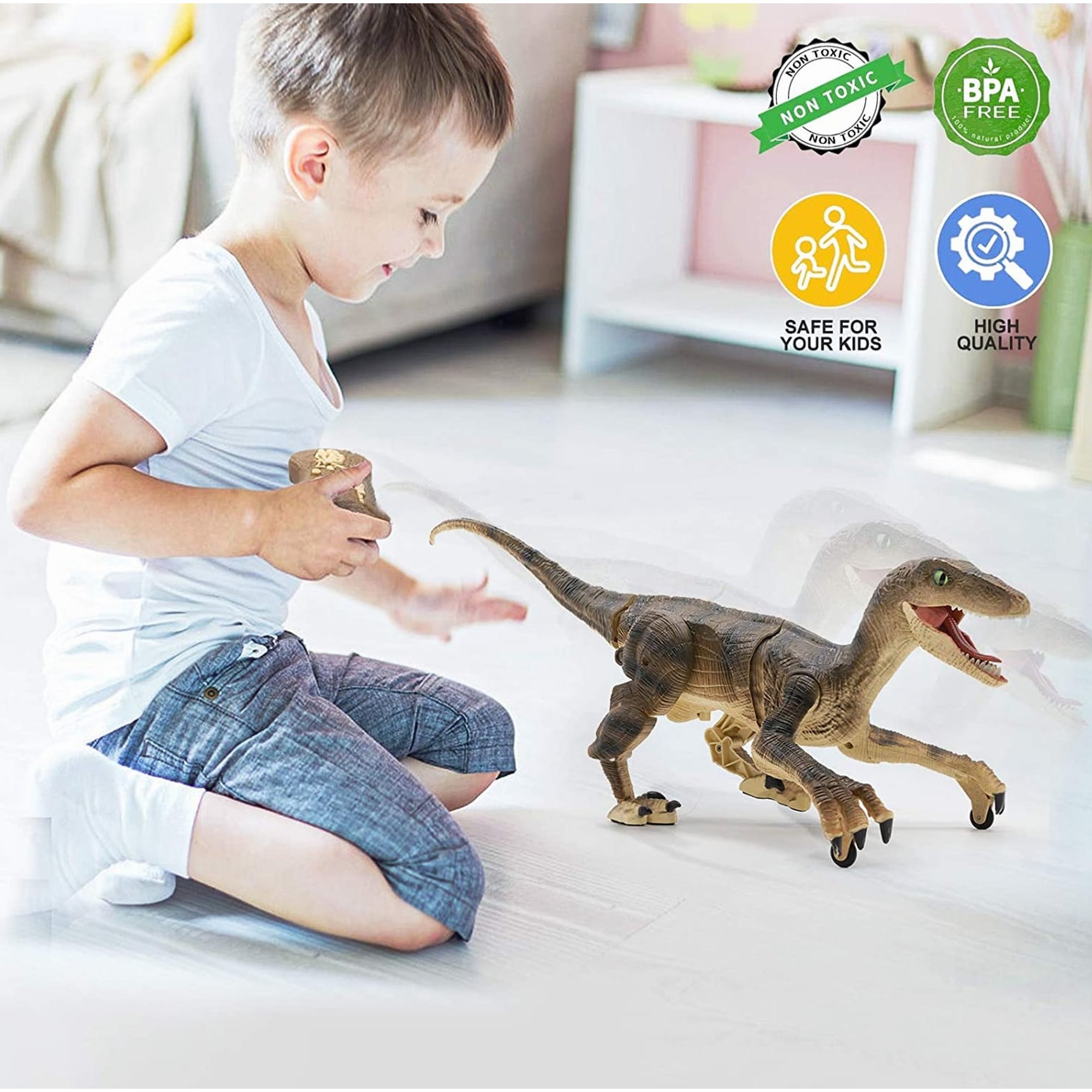 Remote Control Dinosaur Toy Interactive T-Rex Walking Toy With Lights And Sounds - Image 7