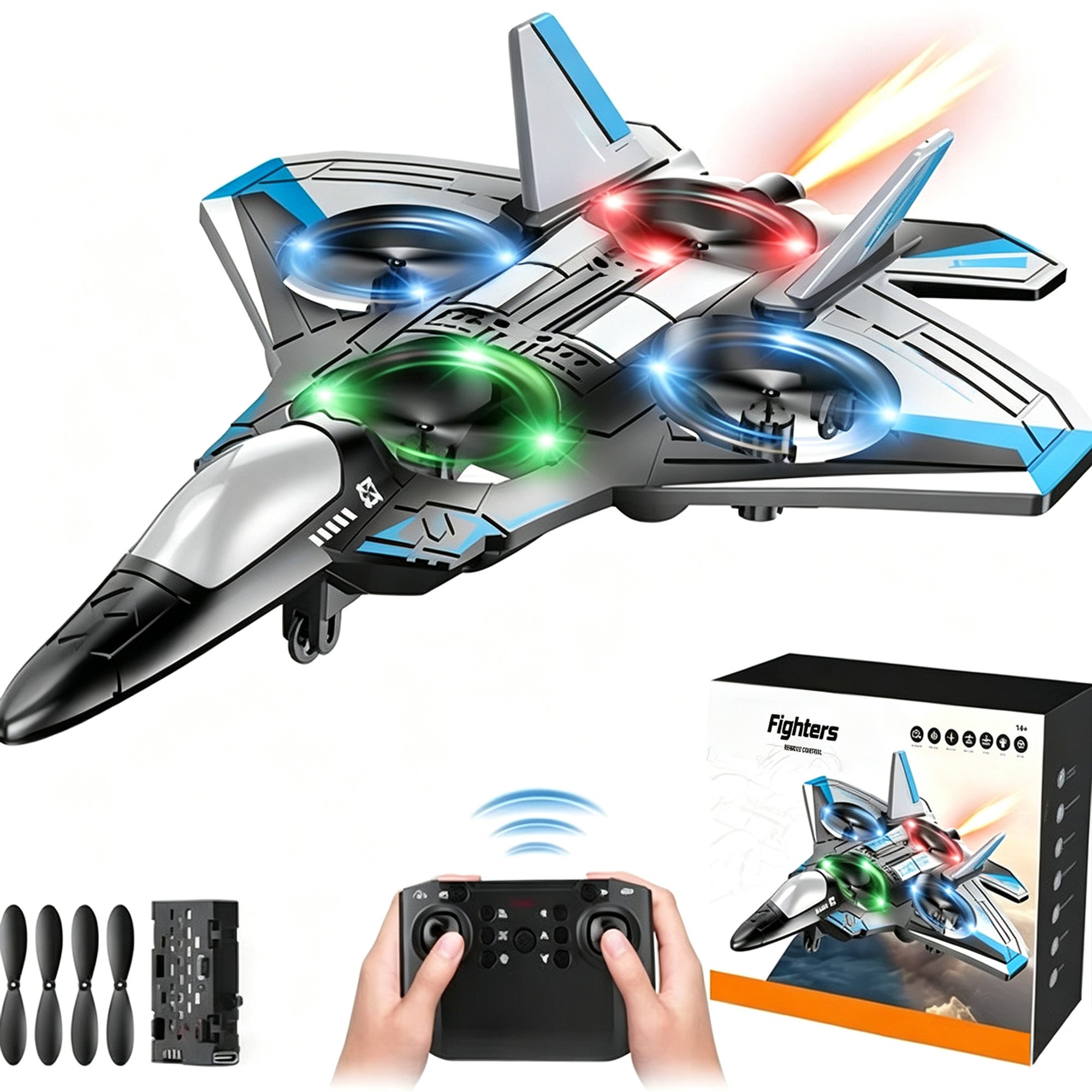 Remote Control Jet With 360° Stunt Loops And LED Lights For Children - Image 8