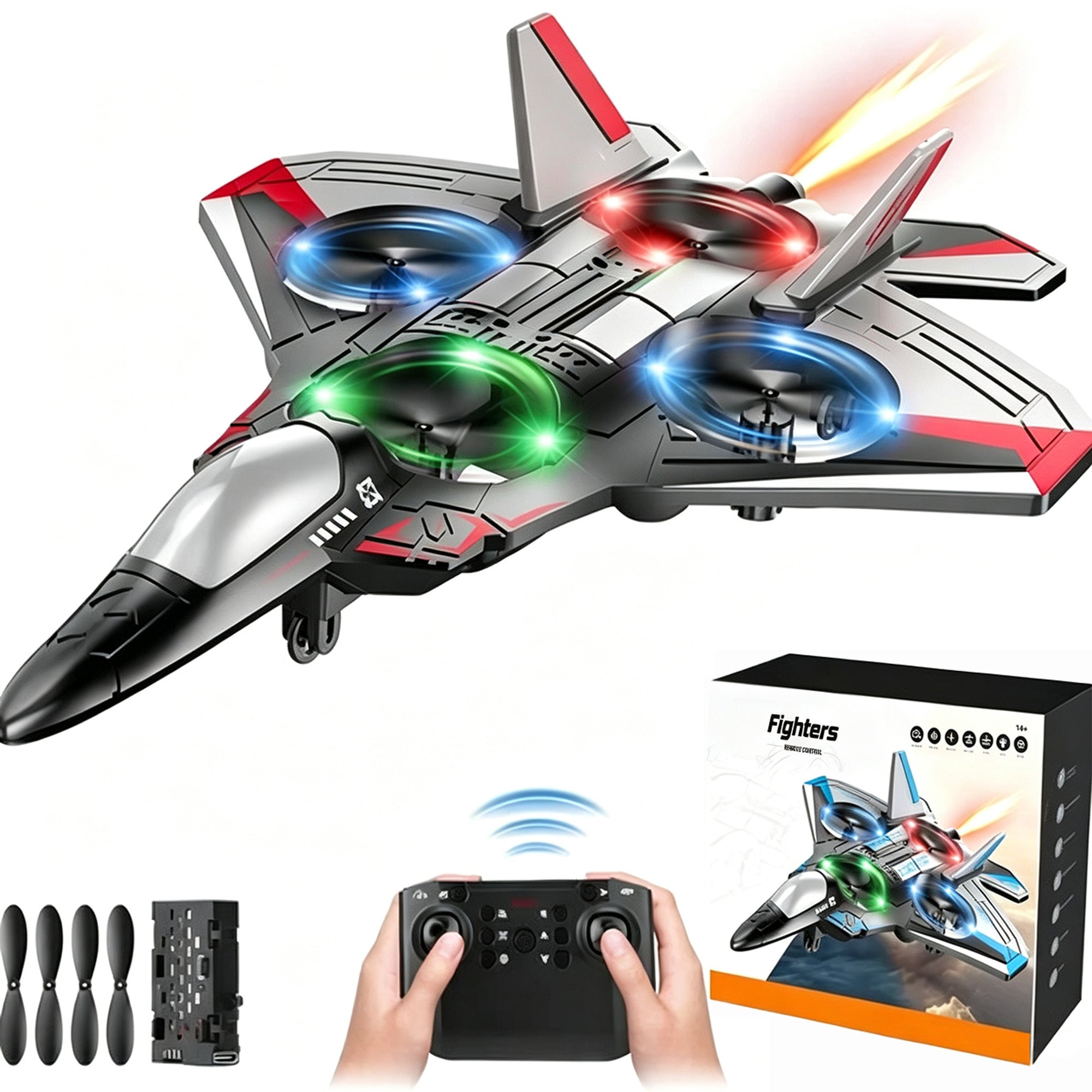 Remote Control Jet With 360° Stunt Loops And LED Lights For Children - Image 7