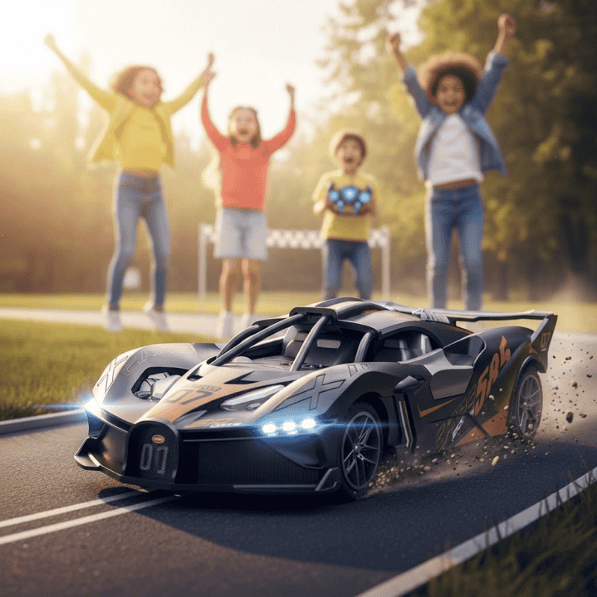Rennenmeister 4CH Rc-Driftauto Mit Realistischem Design Sanfter Steuerung RC Drift Car - Image 1