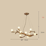 Resin Branch Chandelier With Globe Bulbs - Image 1