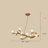 Resin Branch Chandelier With Globe Bulbs - Image 1