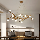 Resin Branch Chandelier With Globe Bulbs - Image 3