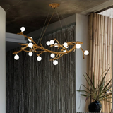 Resin Branch Chandelier With Globe Bulbs - Image 5