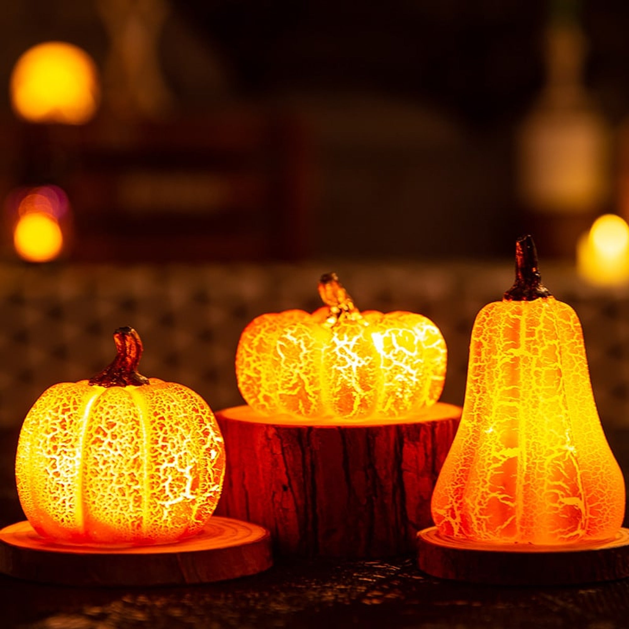 Resin Halloween Lantern With Luminous Crackled Finish - Image 4